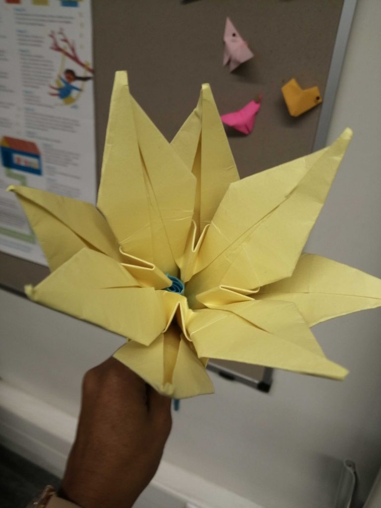 origami feito pela aluna